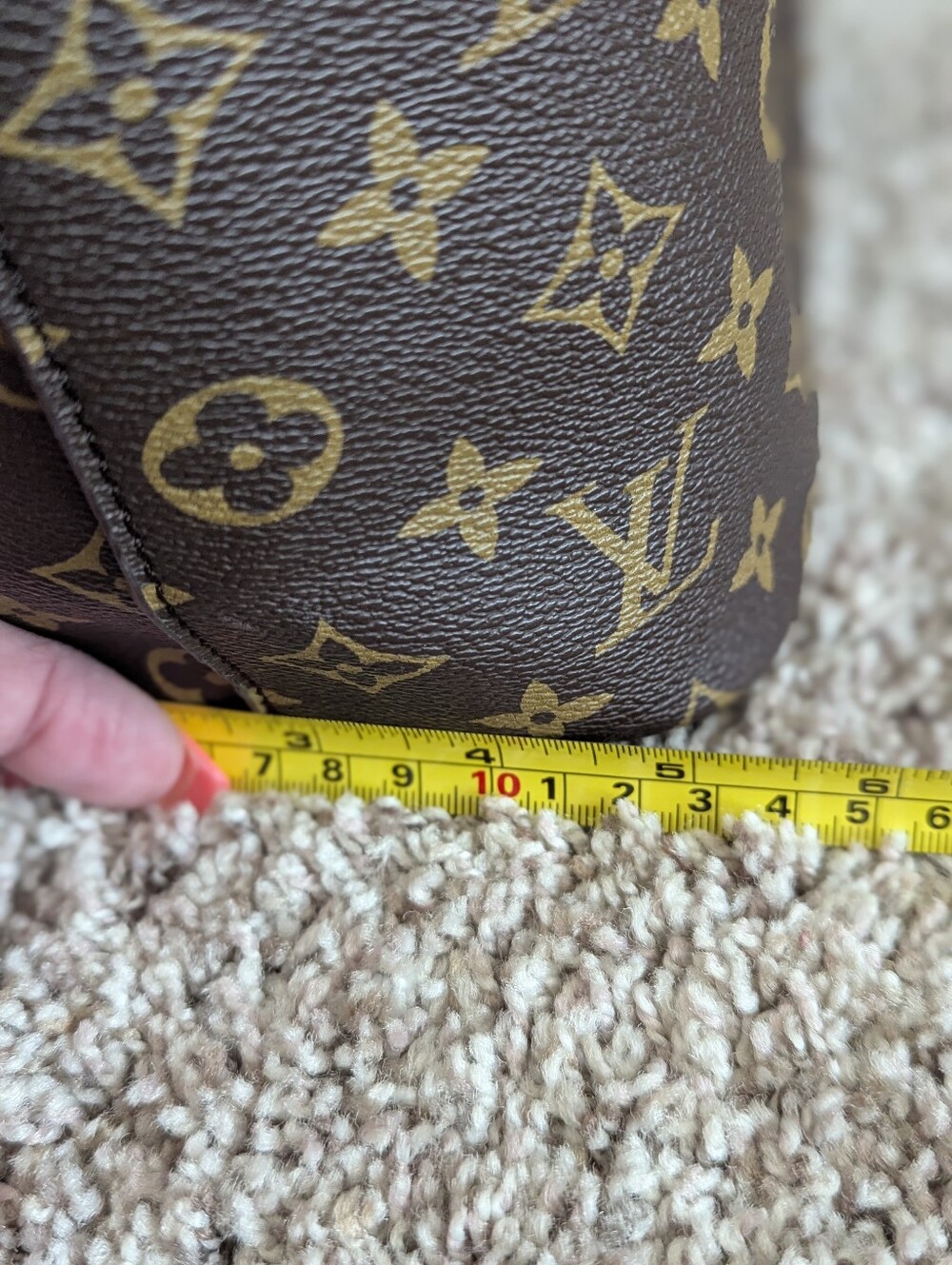 Monogram Brown & Red/Pink Fashion Tote Purse - Picture 13 of 15